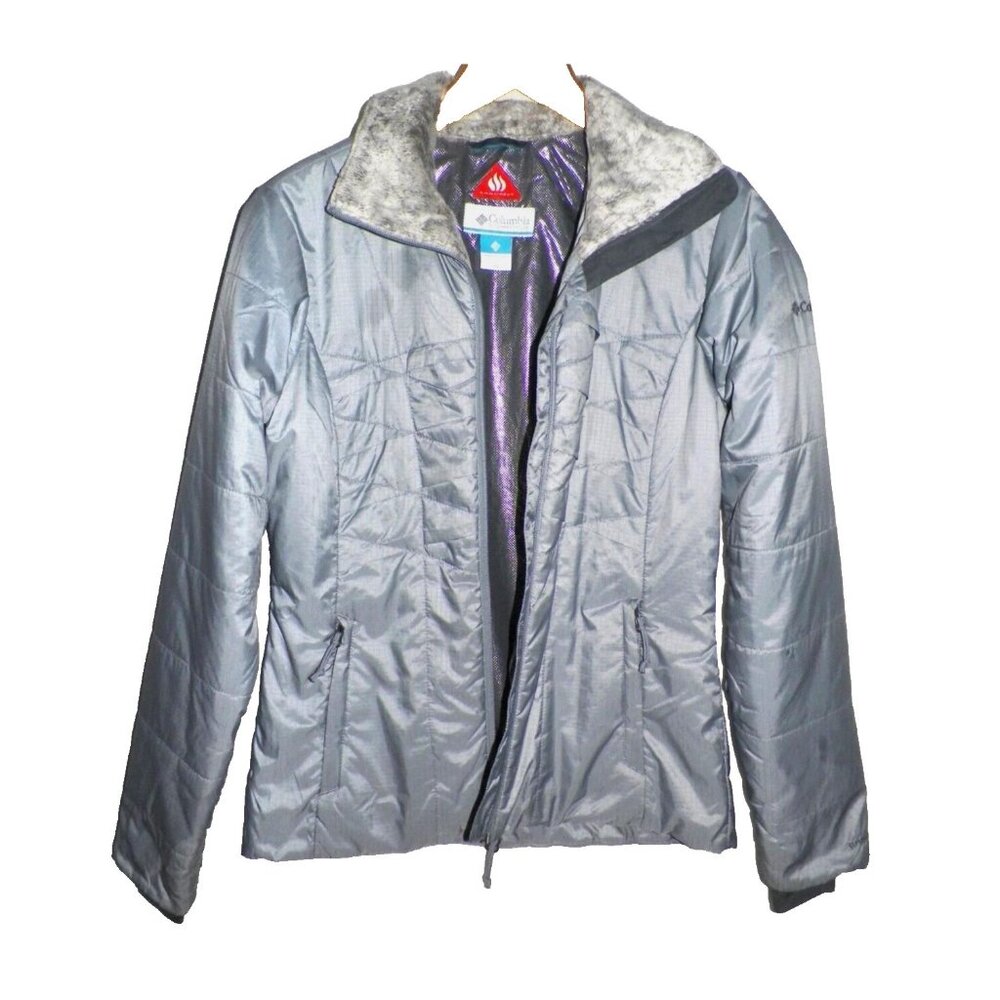 Women's XS Columbia Omni Heat Quilted Jacket Silver Gray